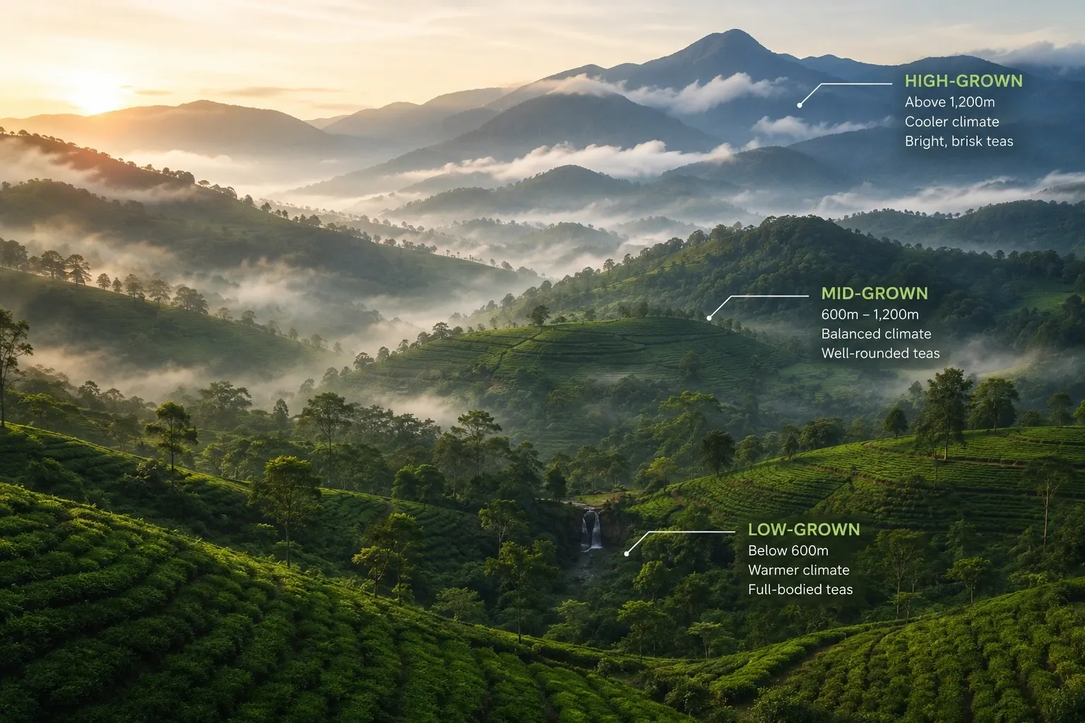 Ceylon tea elevation and highlands